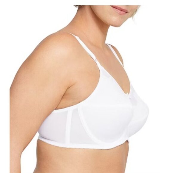 Bali 38DDD [E] Flower Underwire Unlined Full Coverage Bra 0180 in White - 2 Set - Picture 3 of 4